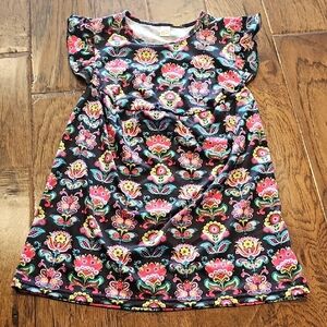 Girls Boutique Flutter Sleeve Dress Floral Size XXL 6/7